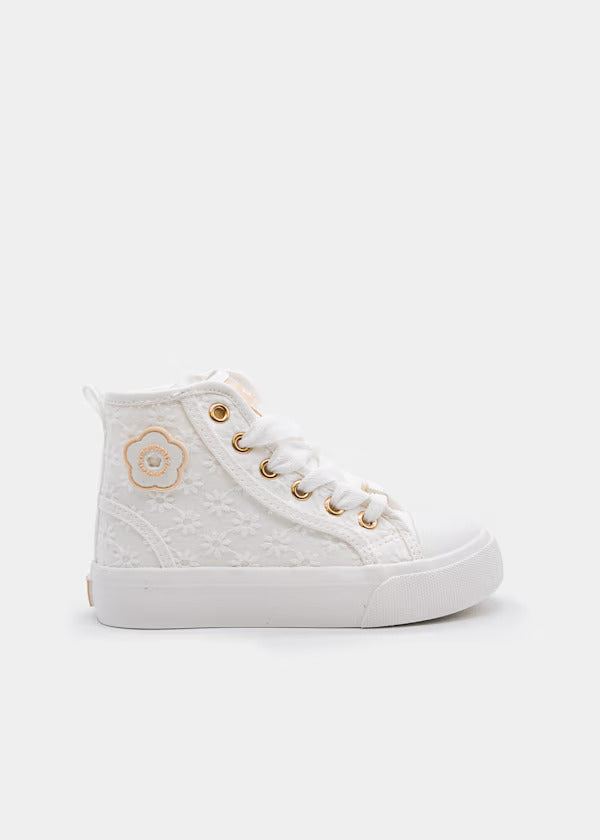 Mayoral Girls Sporty Hightop Runners   45718-73   Blanco