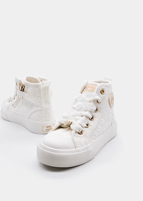 Mayoral Girls Sporty Hightop Runners   45718-73   Blanco