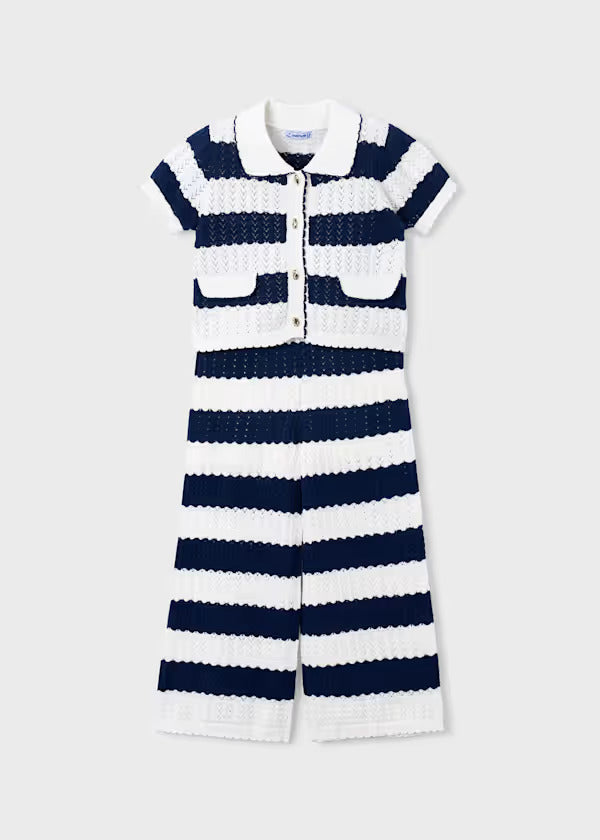 Mayoral Girls Two Piece Knit Trouser Set   3595-66   Porcelana