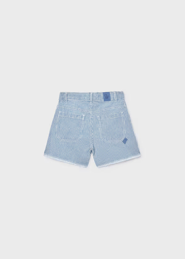 Mayoral Girls Striped Denim Shorts    6205-54   Indigo