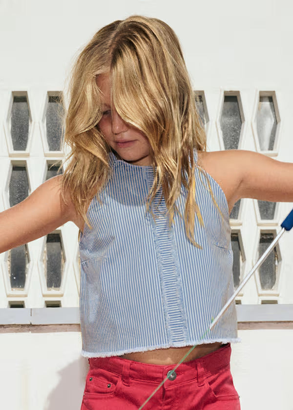 Mayoral Girls Denim Top   6025-54   Indigo