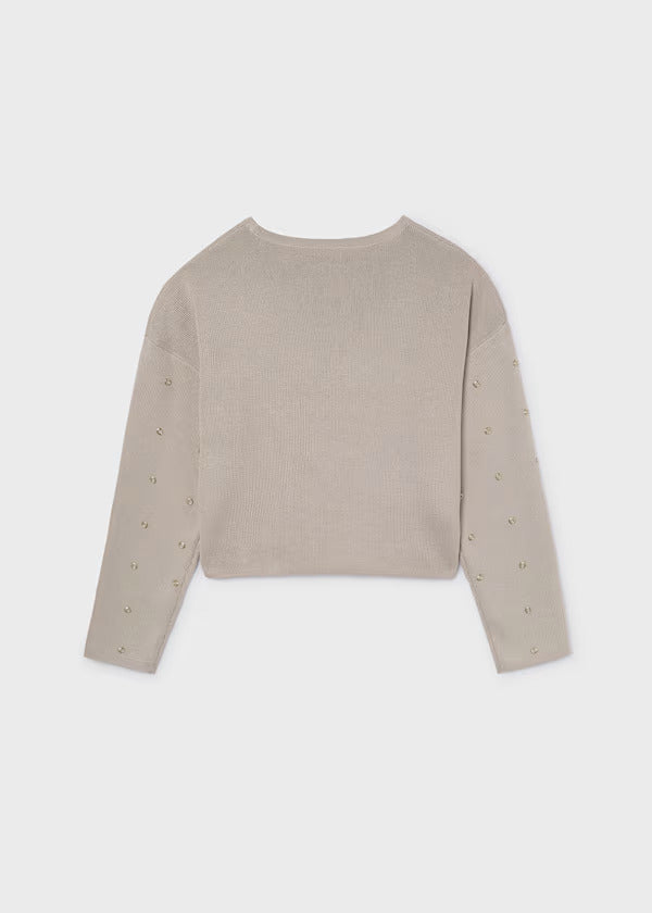 Mayoral Girls Studded Sweater   7336-17   Marzapan V
