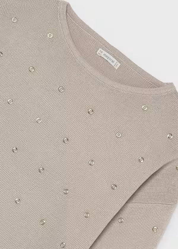 Mayoral Girls Studded Sweater   7336-17   Marzapan V
