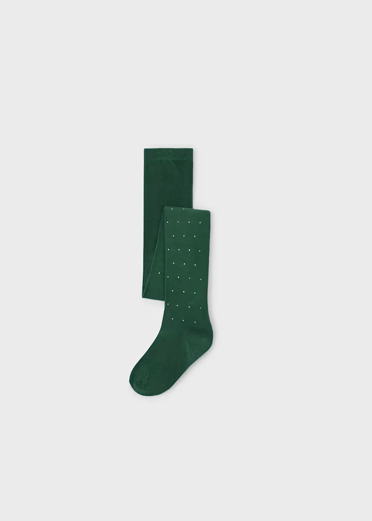 Mayoral Girls Studded Tights  10281-41  Botella (Green)