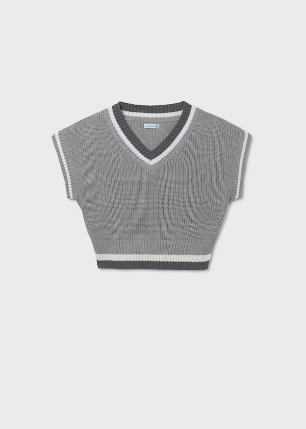 Mayoral Girls Knit Vest   7321-62   Acero Vig **