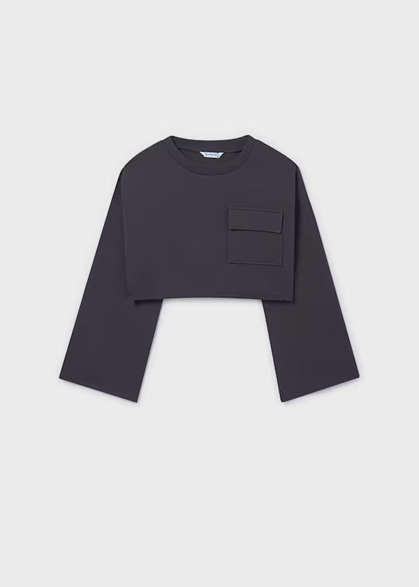 Mayoral Girls Sweatshirt & Tank Top   6402-91   Antracita