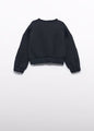 Abel & Lula Girls Fleece Pullover With Rhinestone   5825-8   Black