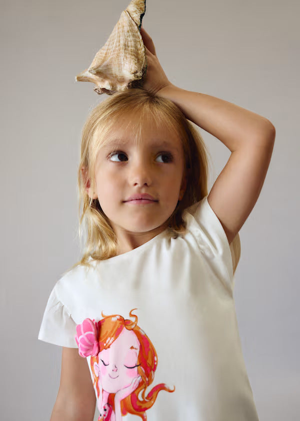 Mayoral Girls Short Sleeve Tee   3007-84   Crd-Amapol