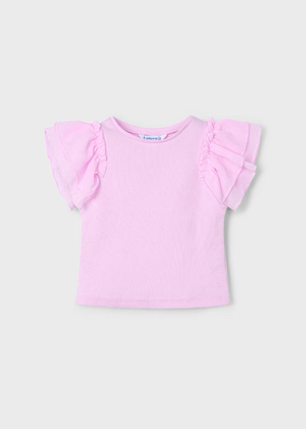 Mayoral Girls Short Sleeve Tee   3013-25   Malva **