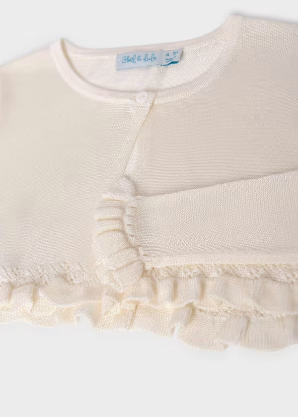Abel & Lula Girls Fine Knit Cardigan  5367-73  Crudo *