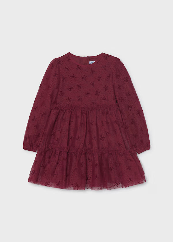 Mayoral Girl Tulle /Lace Dress   4924-34   Framboise