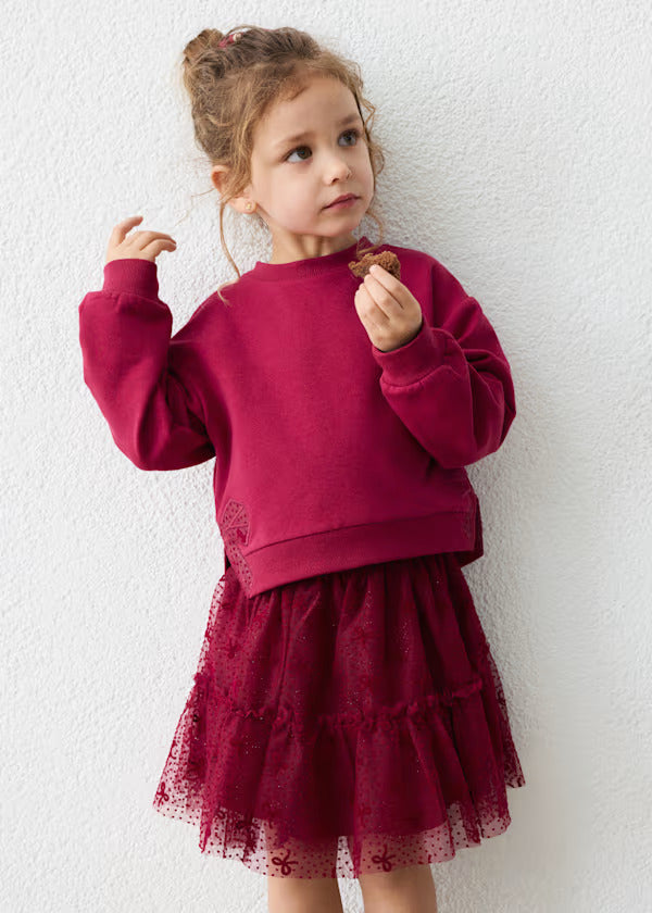 Mayoral Girls Fancy Tulle Skirt Set   4934-60   Framboise