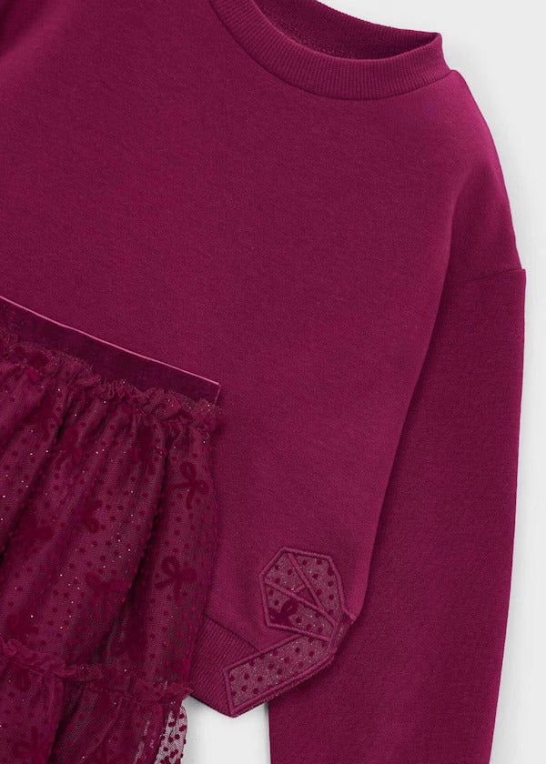 Mayoral Girls Fancy Tulle Skirt Set   4934-60   Framboise