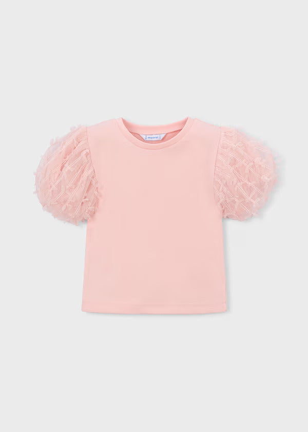 Mayoral Girls Short Sleeve Fancy Tee   3001-47   Blossom