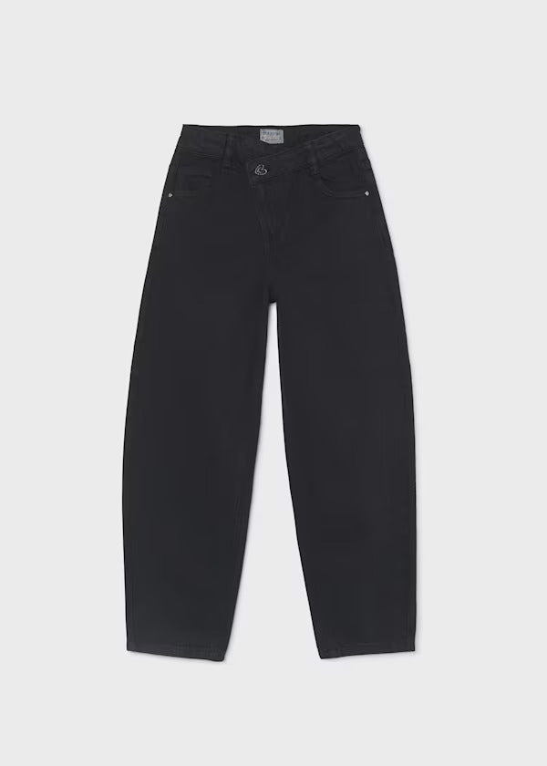 Mayoral Girls Twill Barrel Pant   7526-97   Black