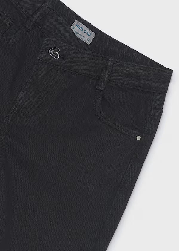 Mayoral Girls Twill Barrel Pant   7526-97   Black