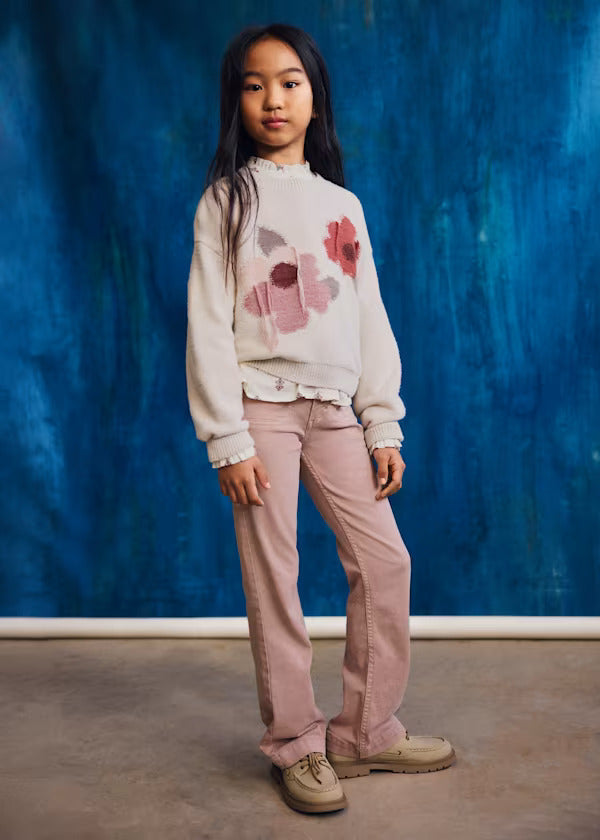 Mayoral Girls Flare Twill Pants   7501-78   Colorete