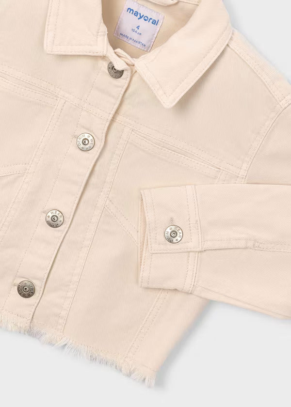Mayoral Girls Twill Jacket   3455-30   Garbanzo