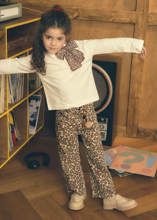 Mayoral girls Twill Trousers   4519-50   Castana