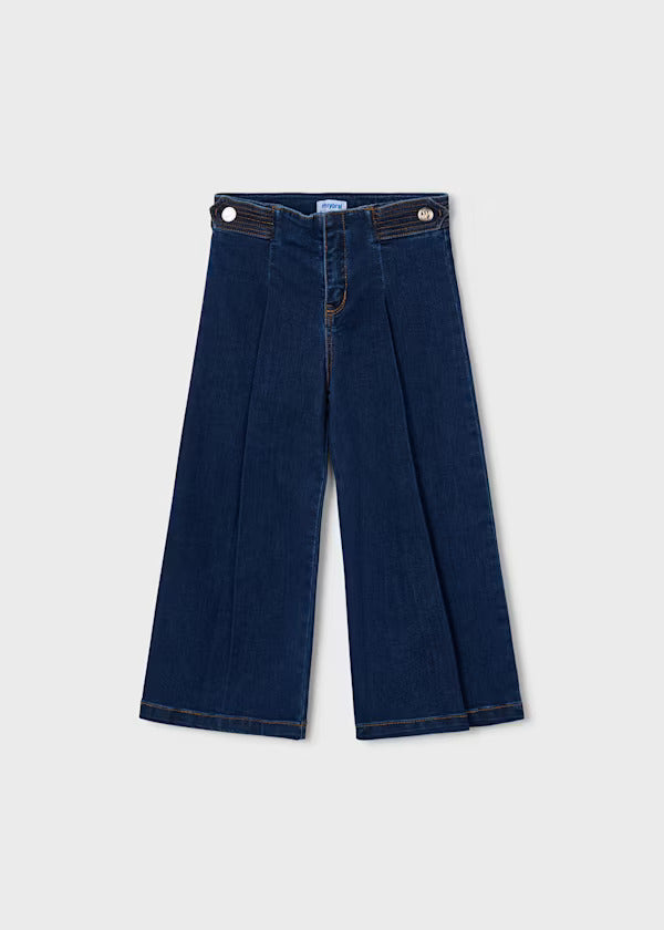 Mayoral Girls Wide Leg Denim Pants   4523-61   Superoscuro