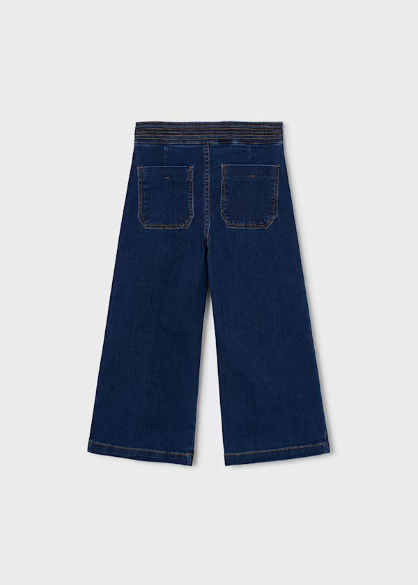 Mayoral Girls Wide Leg Denim Pants   4523-61   Superoscuro