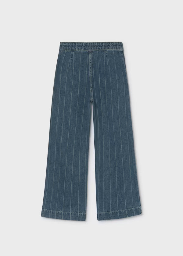Mayoral Girls Wide Leg Denim Pant   7525-88   Medio
