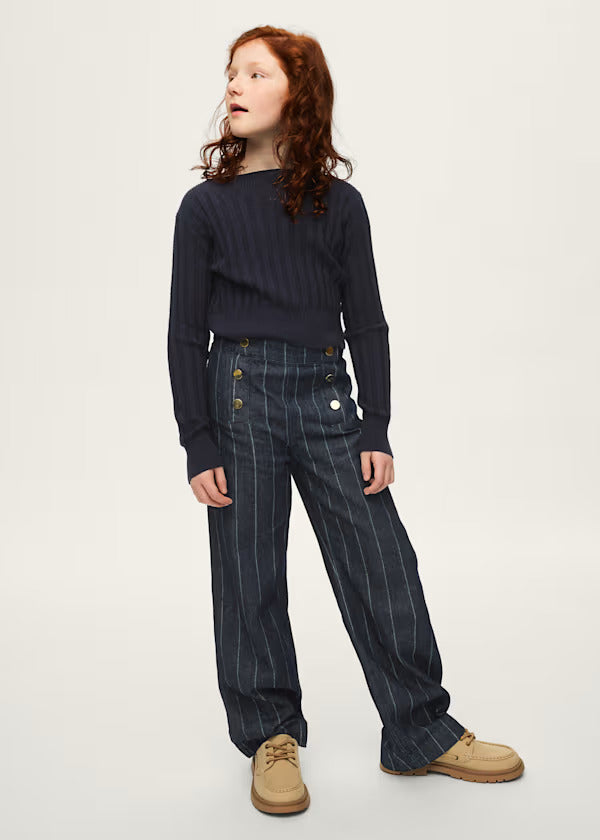 Mayoral Girls Wide Leg Denim Pant   7525-89   Superoscur
