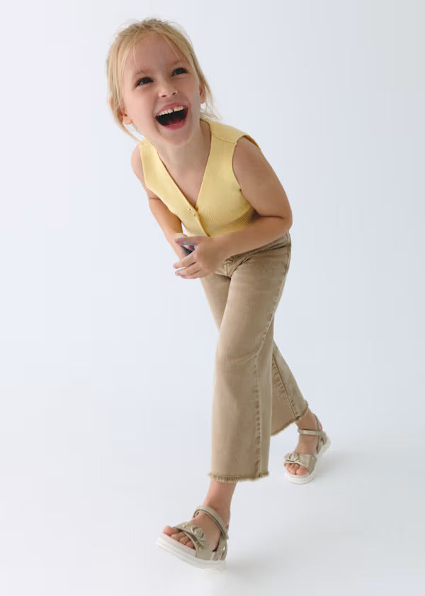 Mayoral Girls Wide Leg Twill Pant   3588-25   Beige