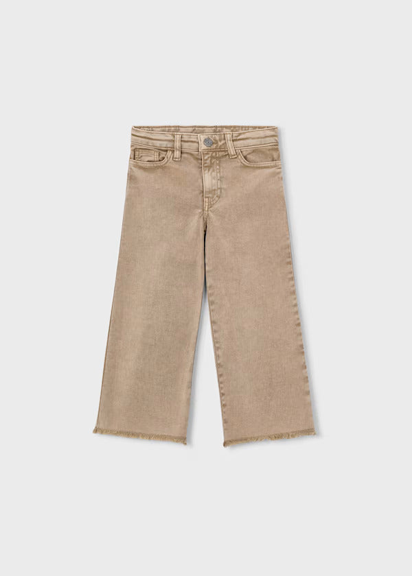 Mayoral Girls Wide Leg Twill Pant   3588-25   Beige
