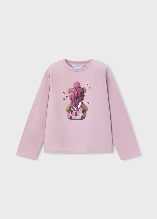 Mayoral Girls Long Sleeve Tee   4027-15   Malva
