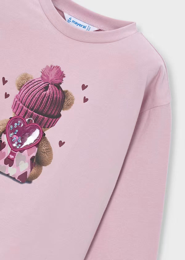 Mayoral Girls Long Sleeve Tee   4027-15   Malva