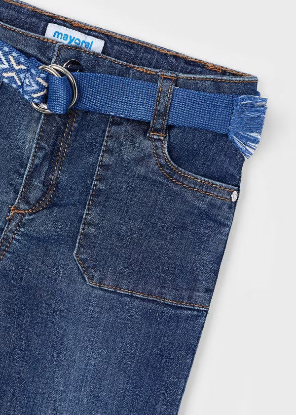 Mayoral Girls Denim Pant & Belt  3534-27  Oscuro **