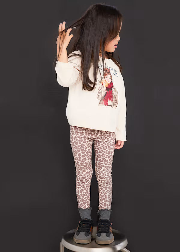 Mayoral Girls Legging Set    4734-75    Castana