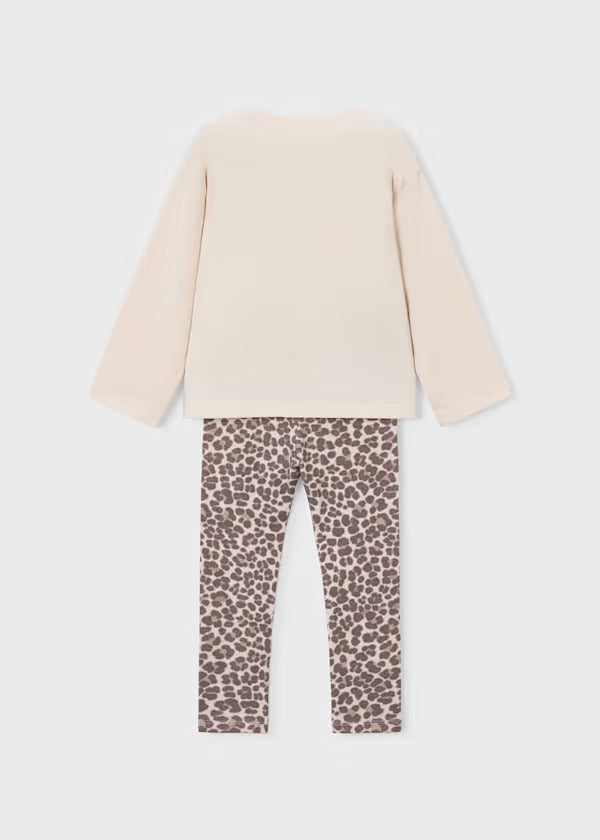 Mayoral Girls Legging Set    4734-75    Castana
