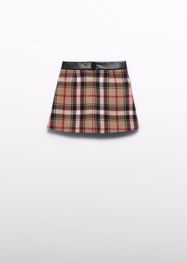Abel & Lula Girls Plaid Skirt  5518-1  Camel **