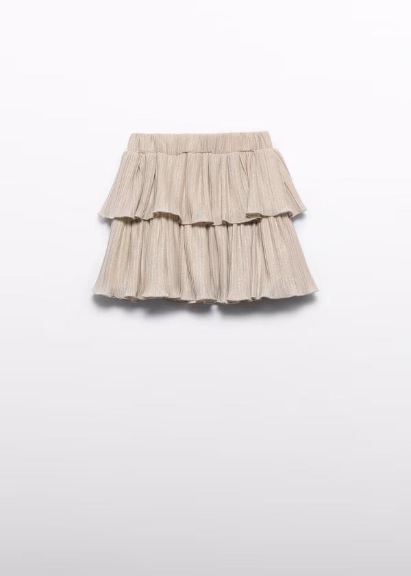 Abel & Lula Girls Pleated Knit Skirt  5520-6  Dorado