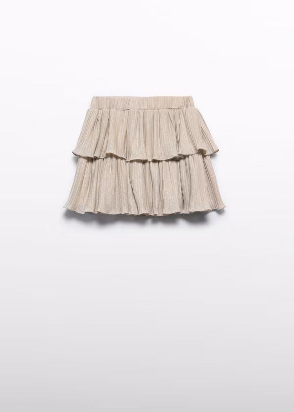 Abel & Lula Girls Pleated Knit Skirt  5520-6  Dorado