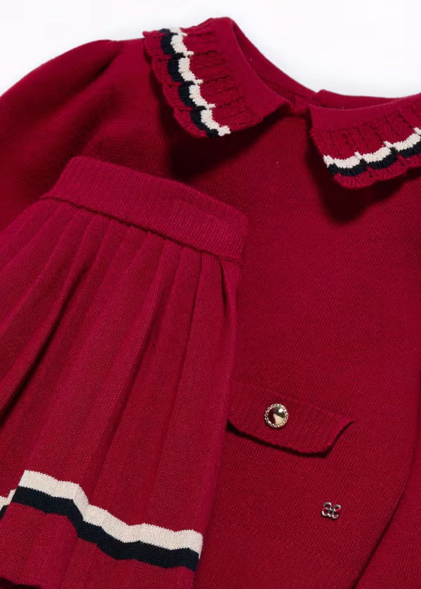 Abel & Lula Girls Knit Skirt Set  5548-5  Rojo **