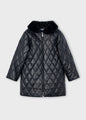 Mayoral Girls Quilted Car Coat   4445-65   Black