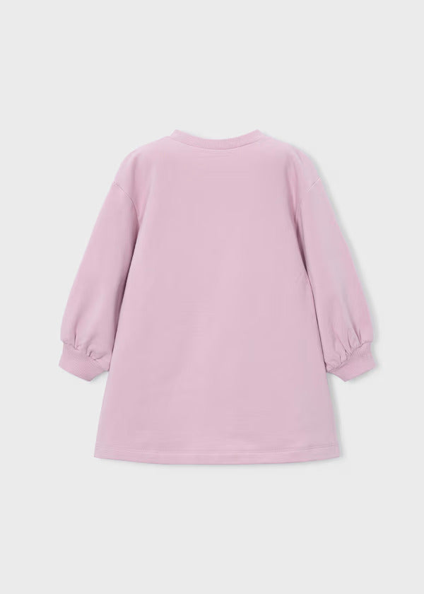 Mayoral Girls Print Fleece Dress   4914-16   Malva