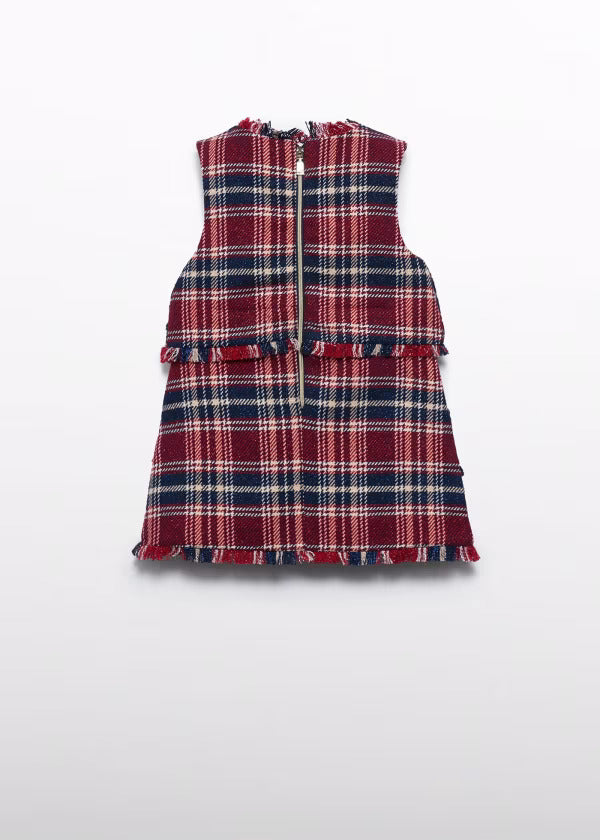Abel & Lula Girls Plaid Pinafore  5542-3  Marino **