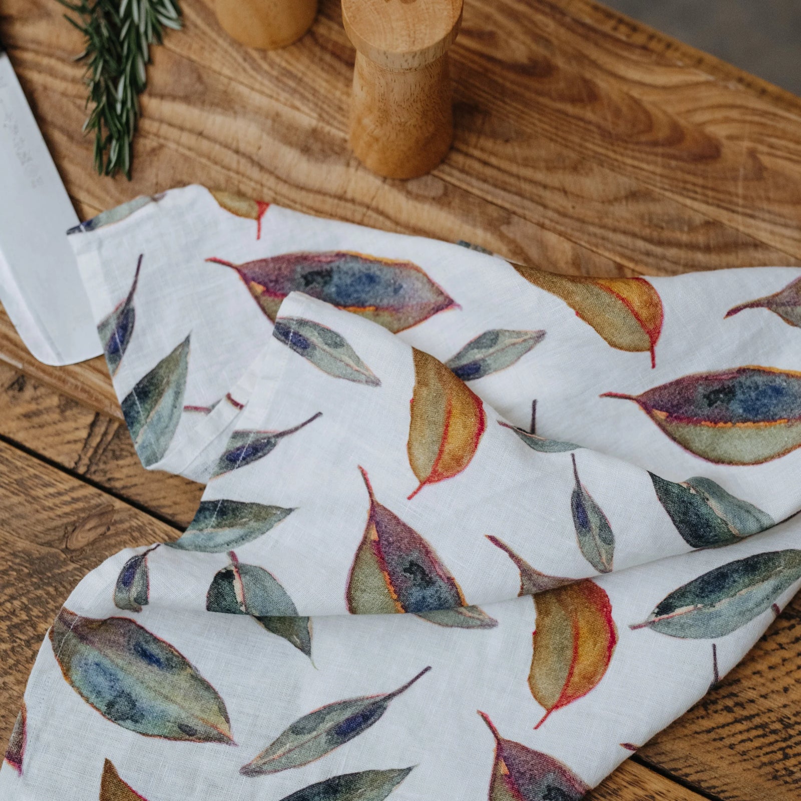 Linen Tales Golden Leaves Kitchen Towel