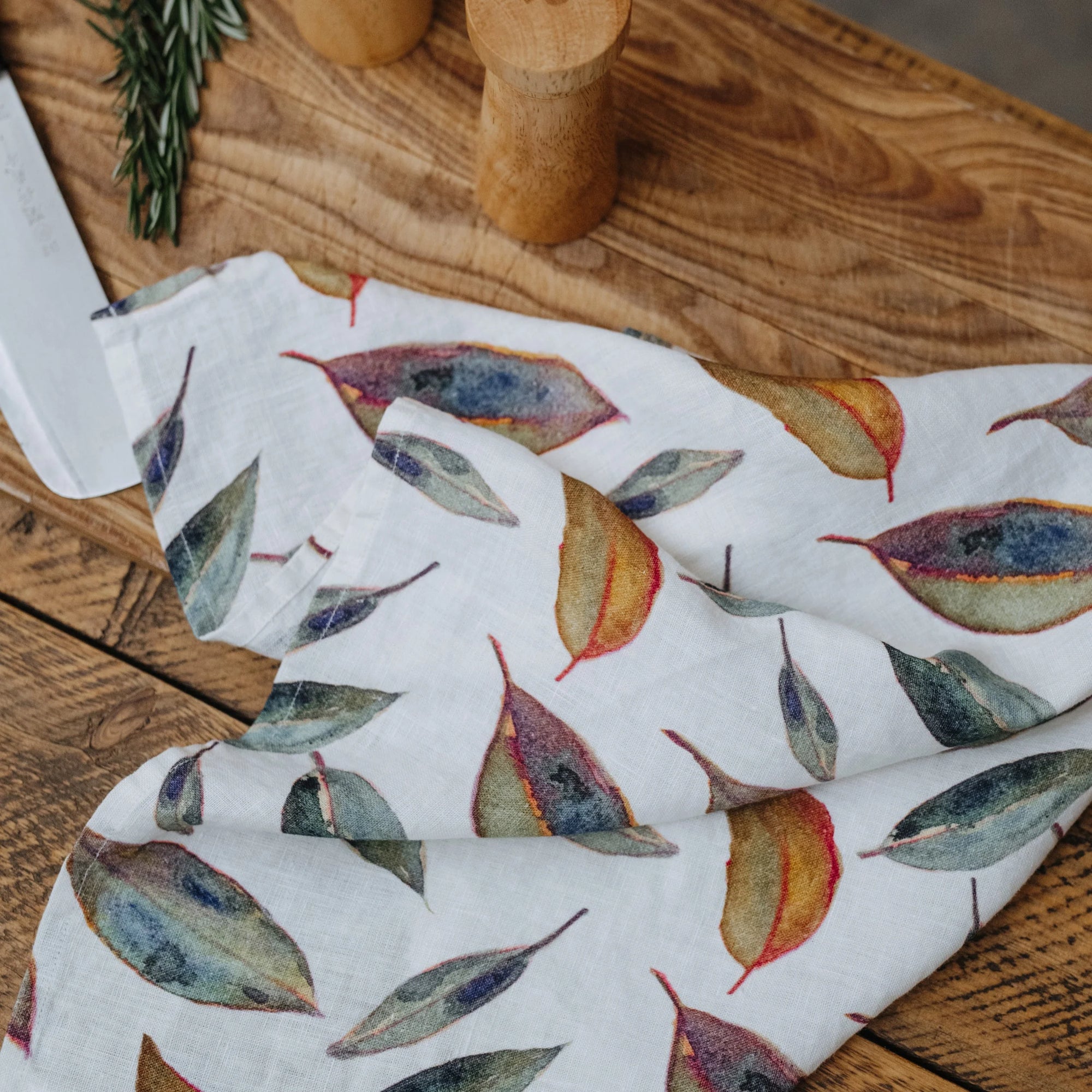 Linen Tales Golden Leaves Kitchen Towel