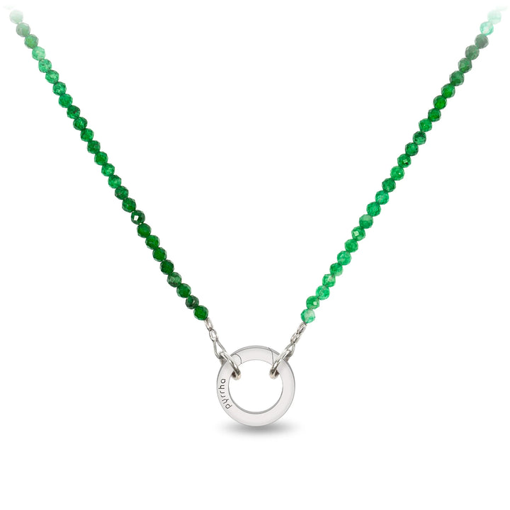 Pyrrha Green Onyx Facet Stone Bead Choker 15"