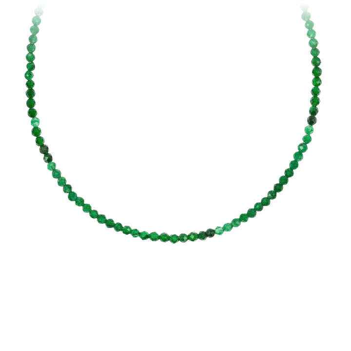 Pyrrha Green Onyx Facet Stone Bead Choker 15"