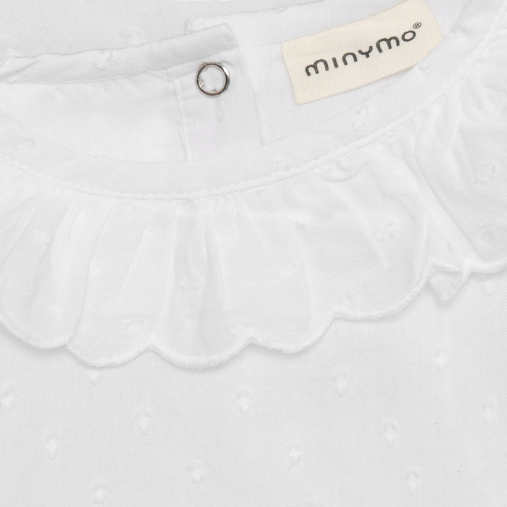 Minymo Baby Girl Bodysuit With Lace Collar   114382-1450