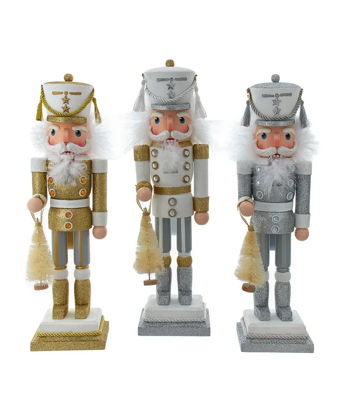 Kurt Adler White, Gold or Silver Nutcracker  HA0749