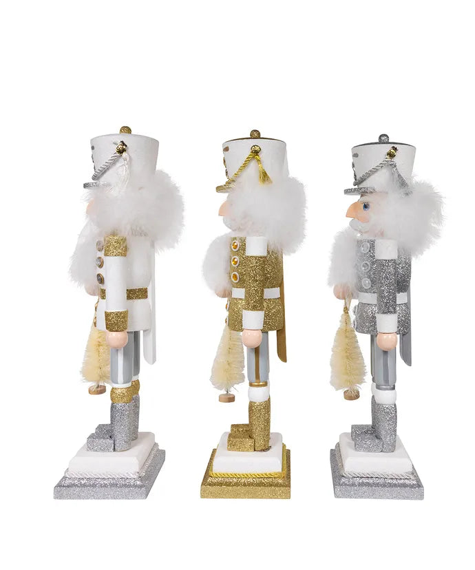 Kurt Adler White, Gold or Silver Nutcracker  HA0749