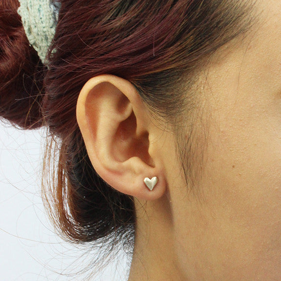Marmalade Heart Studs - Silver