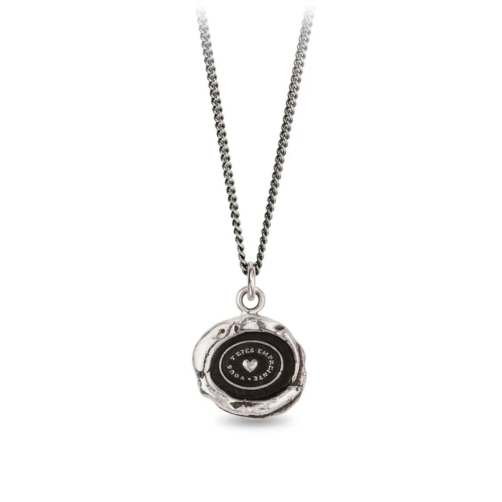 Pyrrha Heart Print Necklace N1718 Silver